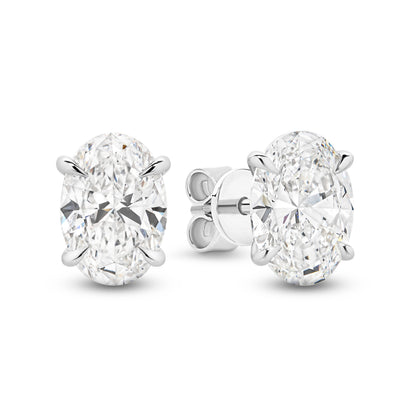 2.8ct LG Oval Cut Stud Earrings