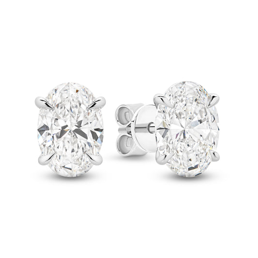 2.8ct LG Oval Cut Stud Earrings