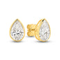 2.9ct LG Pear Cut Bezel Set Stud Earrings