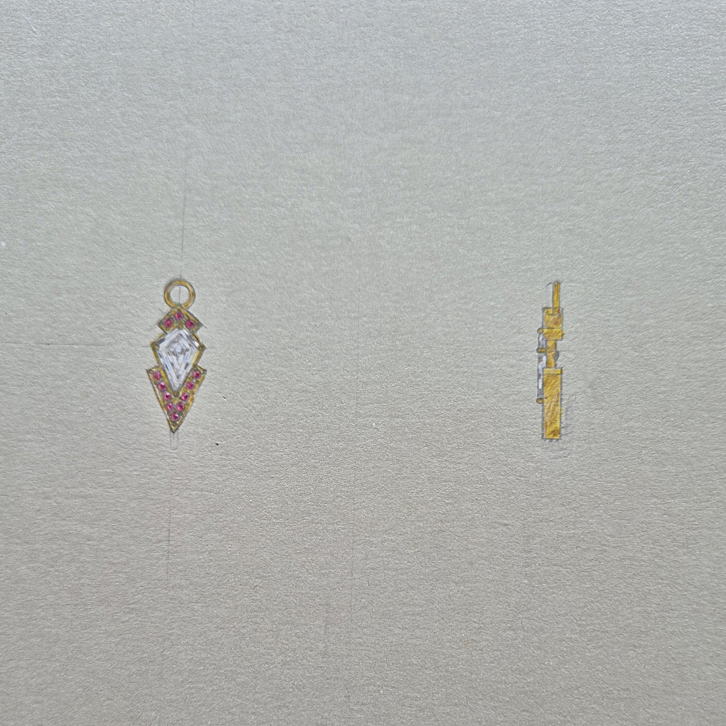 LG Kite Diamond Drop Enhancers with Natural Rubies