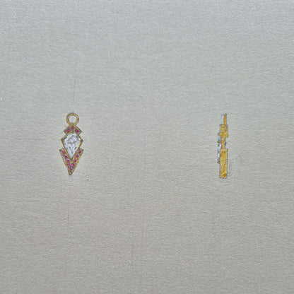 LG Kite Diamond Drop Enhancers with Natural Rubies