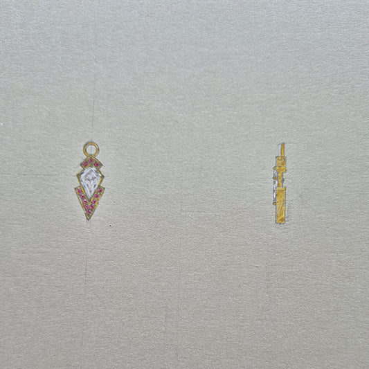 LG Kite Diamond Drop Enhancers with Natural Rubies