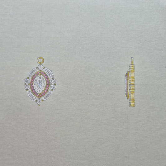 LG Marquise and Round Diamond Drop Enhancers with LG Pink Diamonds