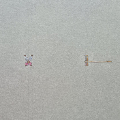 LG Butterfly Stud Earrings inc Butterfly backings