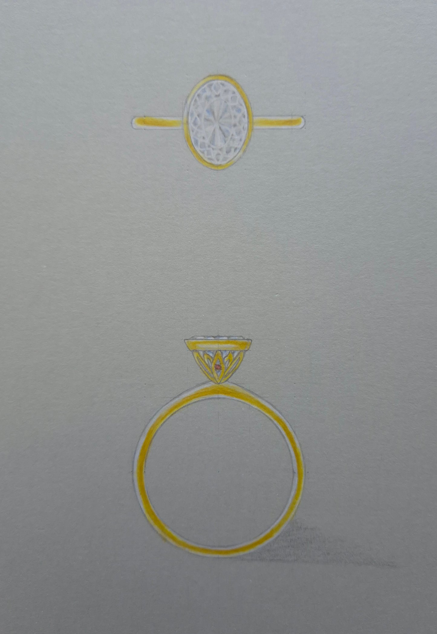 Oval Cut Bezel with Detailed Setting Engagement Ring