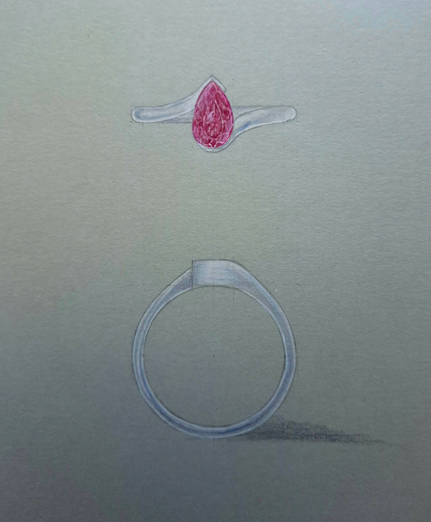 Pear Cut Diamond Swirl Ring