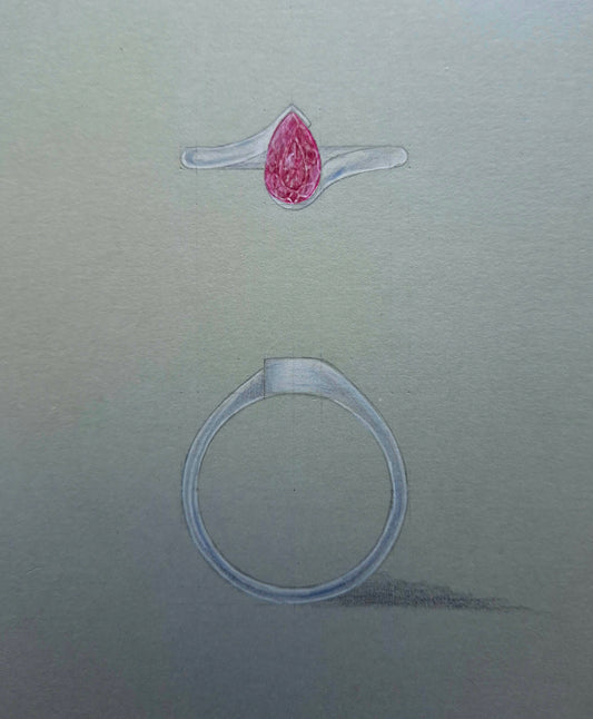Pear Cut Diamond Swirl Ring