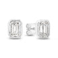 2ct LG Emerald Cut Bezel Set Stud Earrings