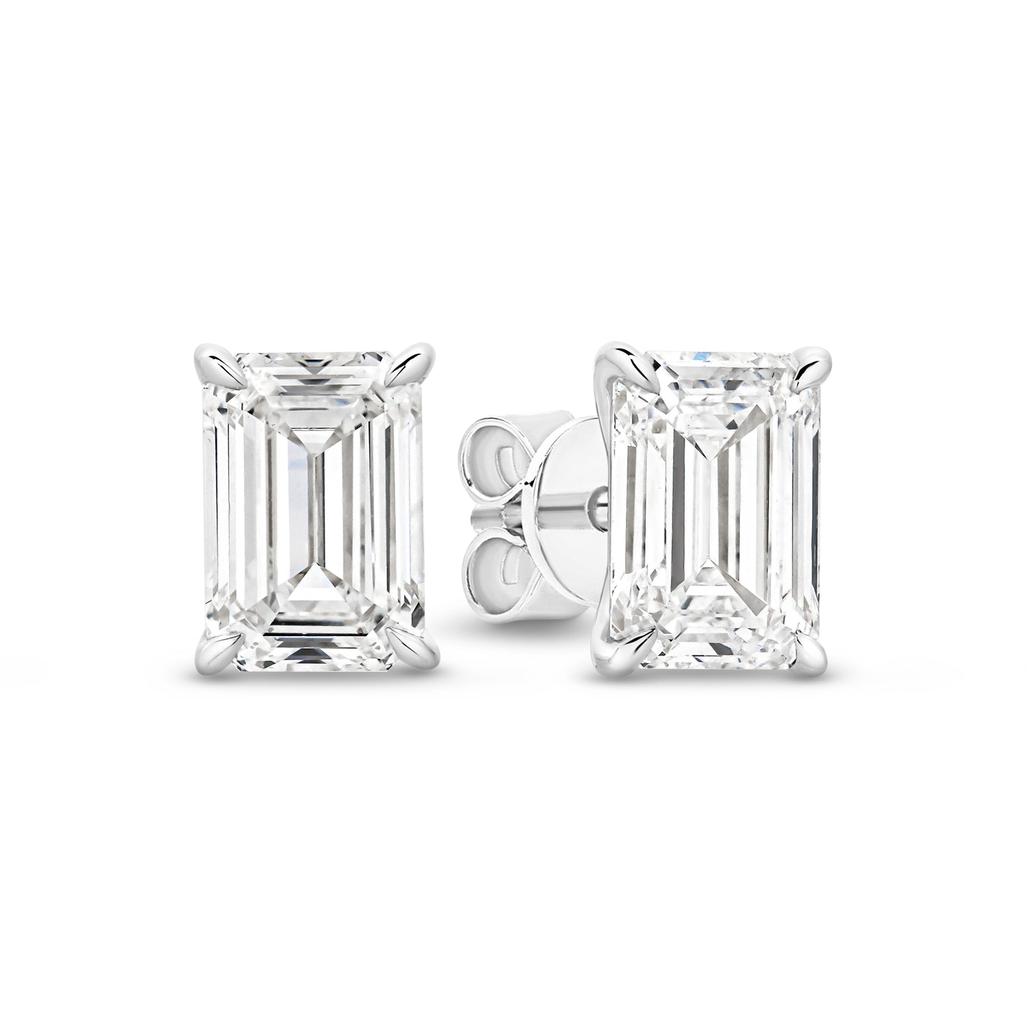 2ct LG Emerald Cut Stud Earrings