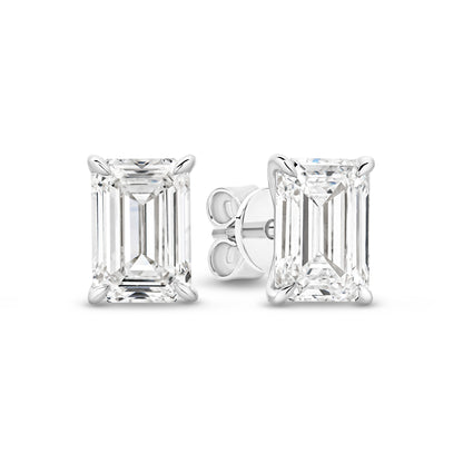 2ct LG Emerald Cut Stud Earrings