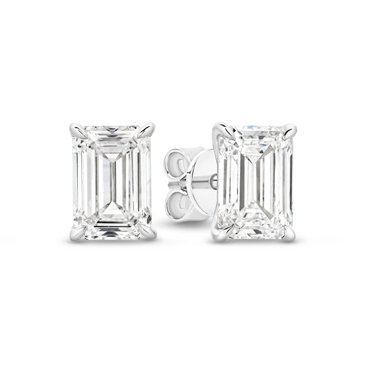 2ct LG Emerald Cut Stud Earrings