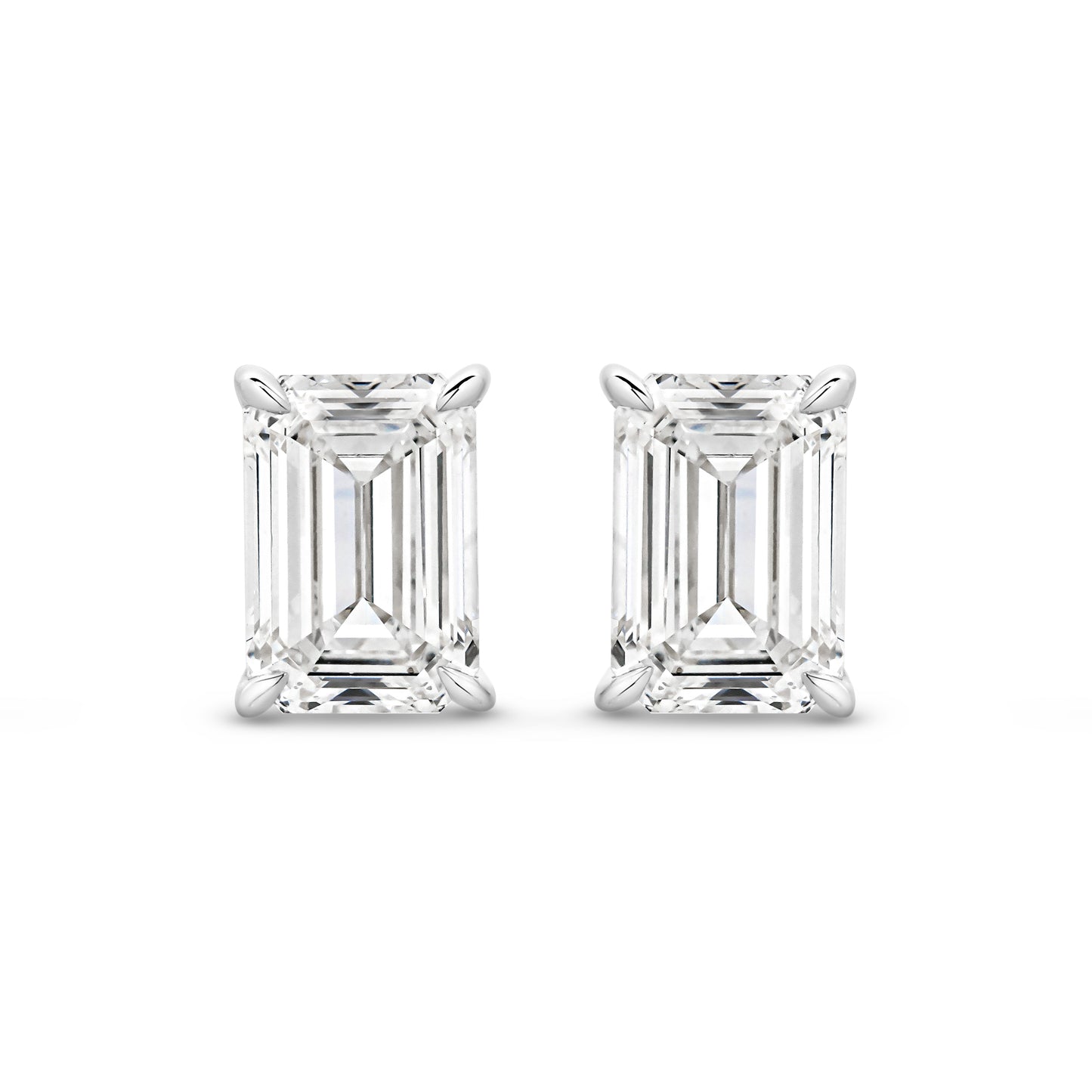 2ct LG Emerald Cut Stud Earrings