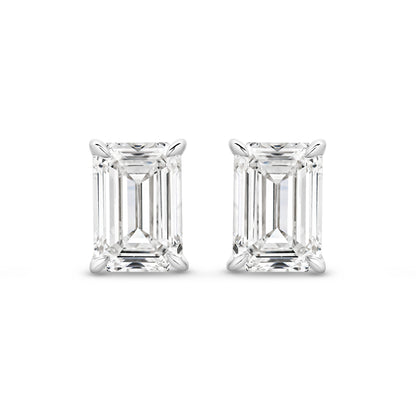 2ct LG Emerald Cut Stud Earrings