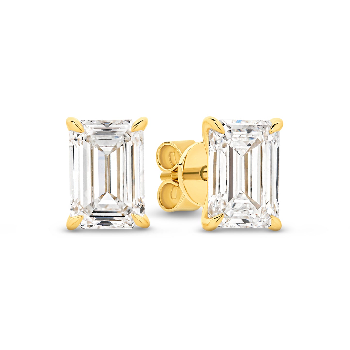 2ct LG Emerald Cut Stud Earrings
