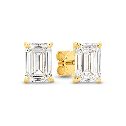 2ct LG Emerald Cut Stud Earrings