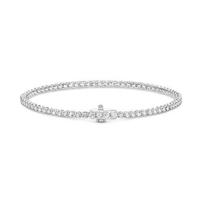 18kt Gold 2ct Natural Round Cut Diamond Tennis Bracelet