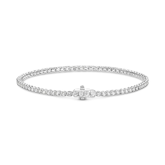 18kt Gold 2ct Natural Round Cut Diamond Tennis Bracelet