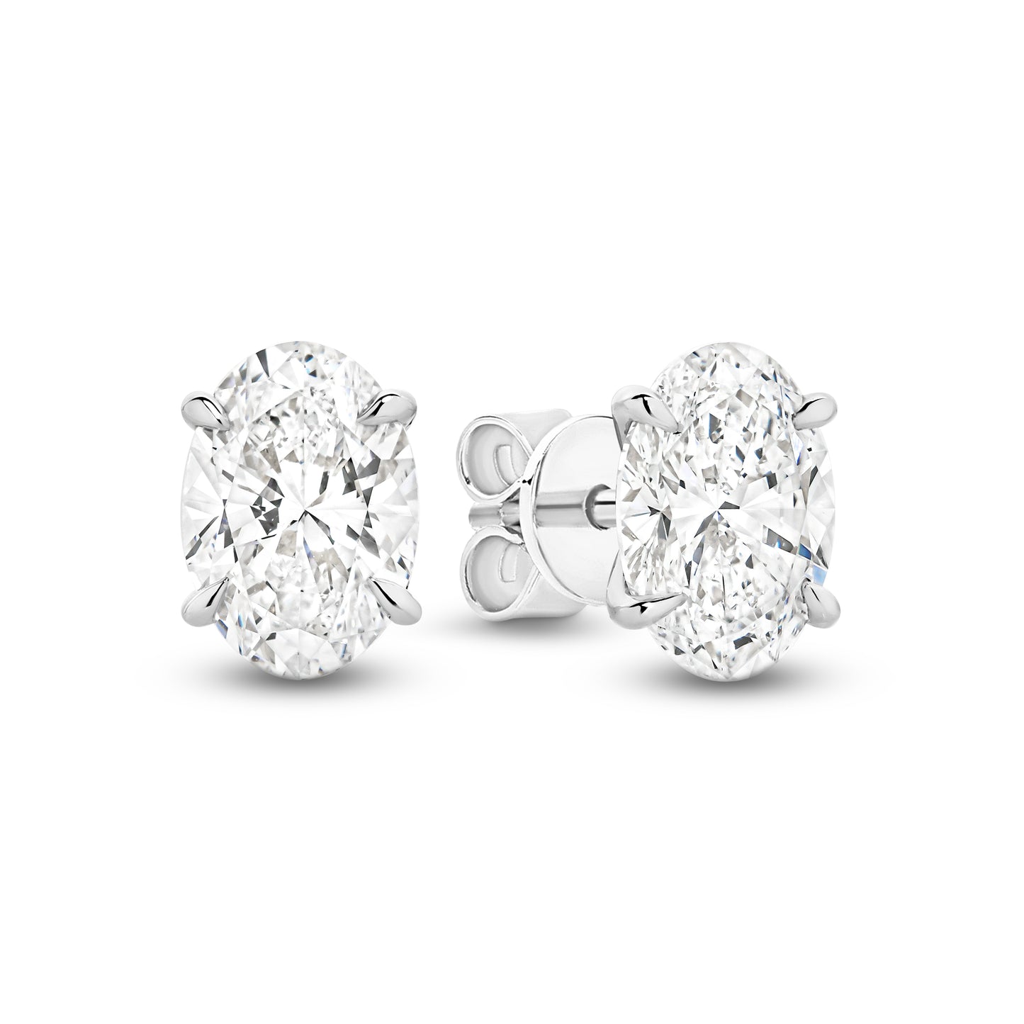 2ct LG Oval Cut Stud Earrings