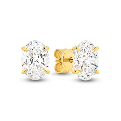2ct LG Oval Cut Stud Earrings