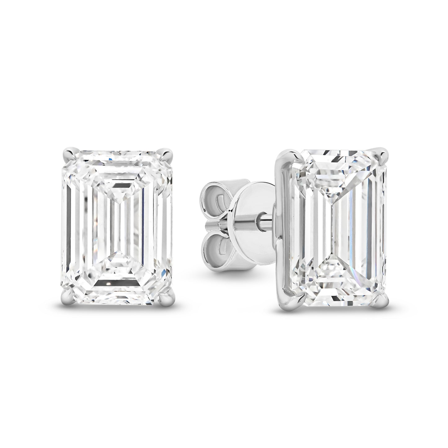 3ct LG Emerald Cut Stud Earrings