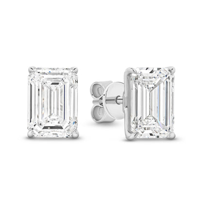 3ct LG Emerald Cut Stud Earrings