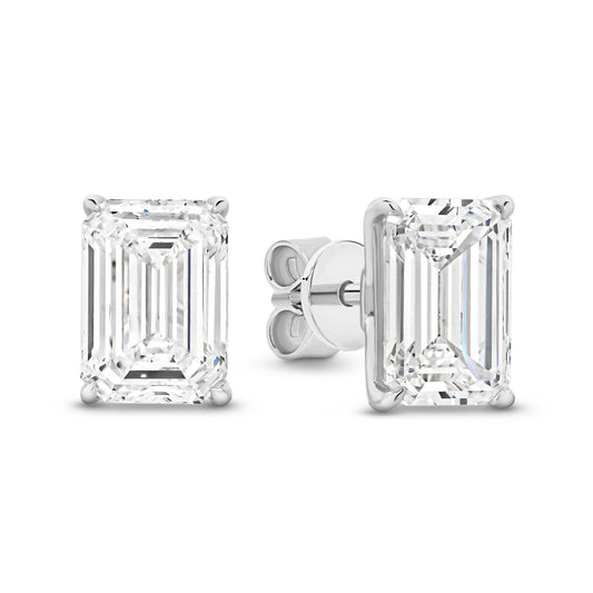 3ct LG Emerald Cut Stud Earrings