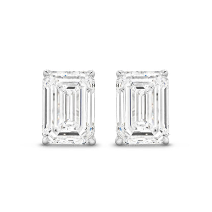 3ct LG Emerald Cut Stud Earrings