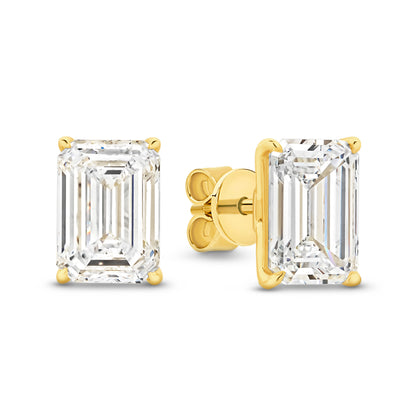 3ct LG Emerald Cut Stud Earrings