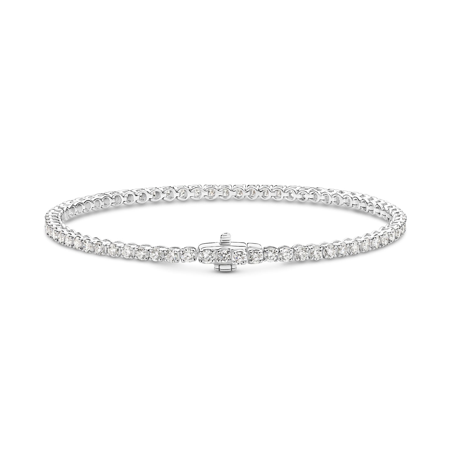 18kt Gold 3ct Natural Round Cut Diamond Tennis Bracelet