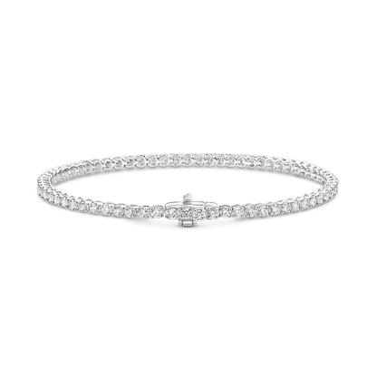 18kt Gold 3ct Natural Round Cut Diamond Tennis Bracelet