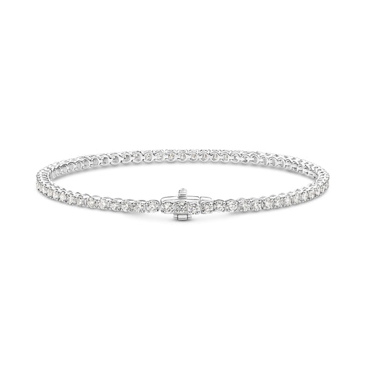 18kt Gold 3ct Natural Round Cut Diamond Tennis Bracelet