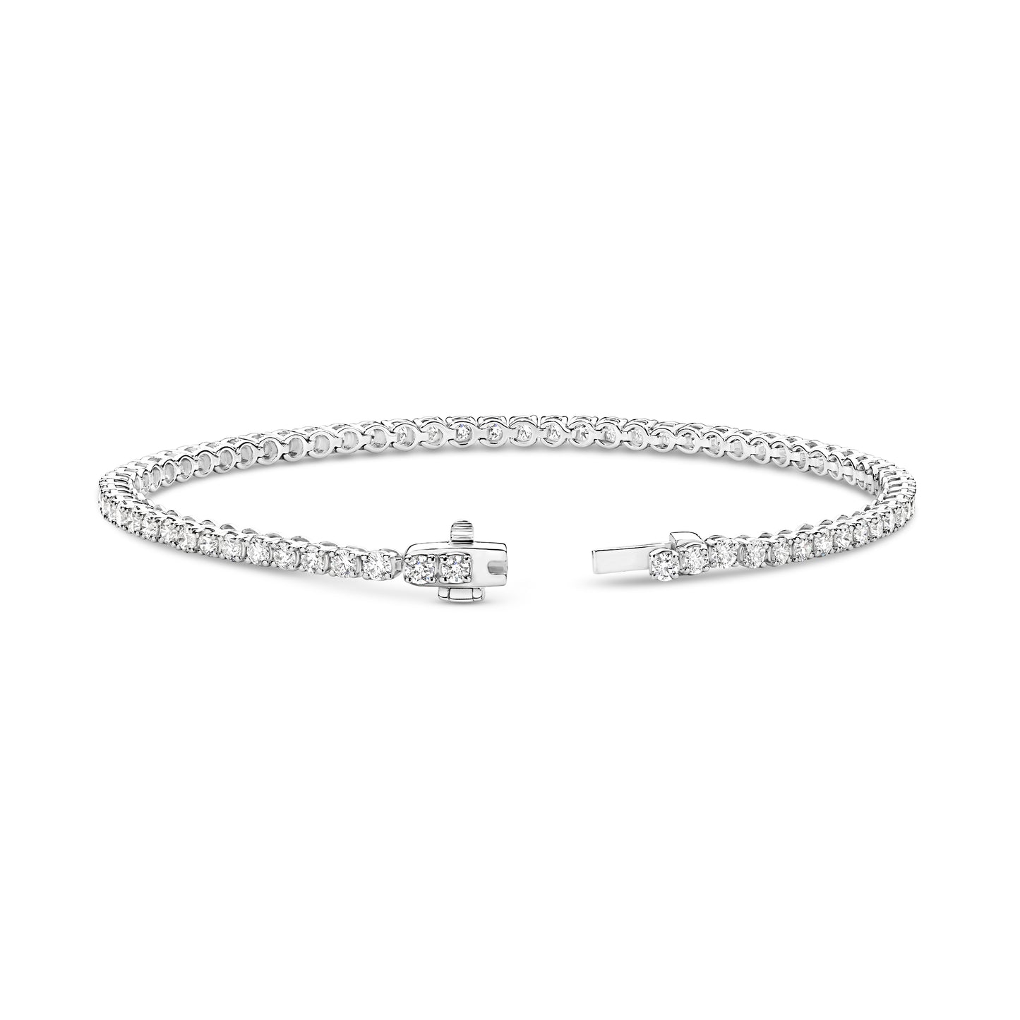 18kt Gold 3ct Natural Round Cut Diamond Tennis Bracelet