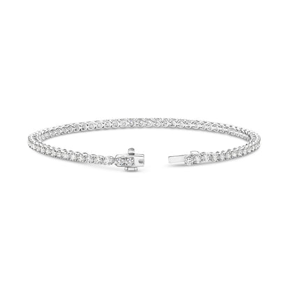18kt Gold 3ct Natural Round Cut Diamond Tennis Bracelet