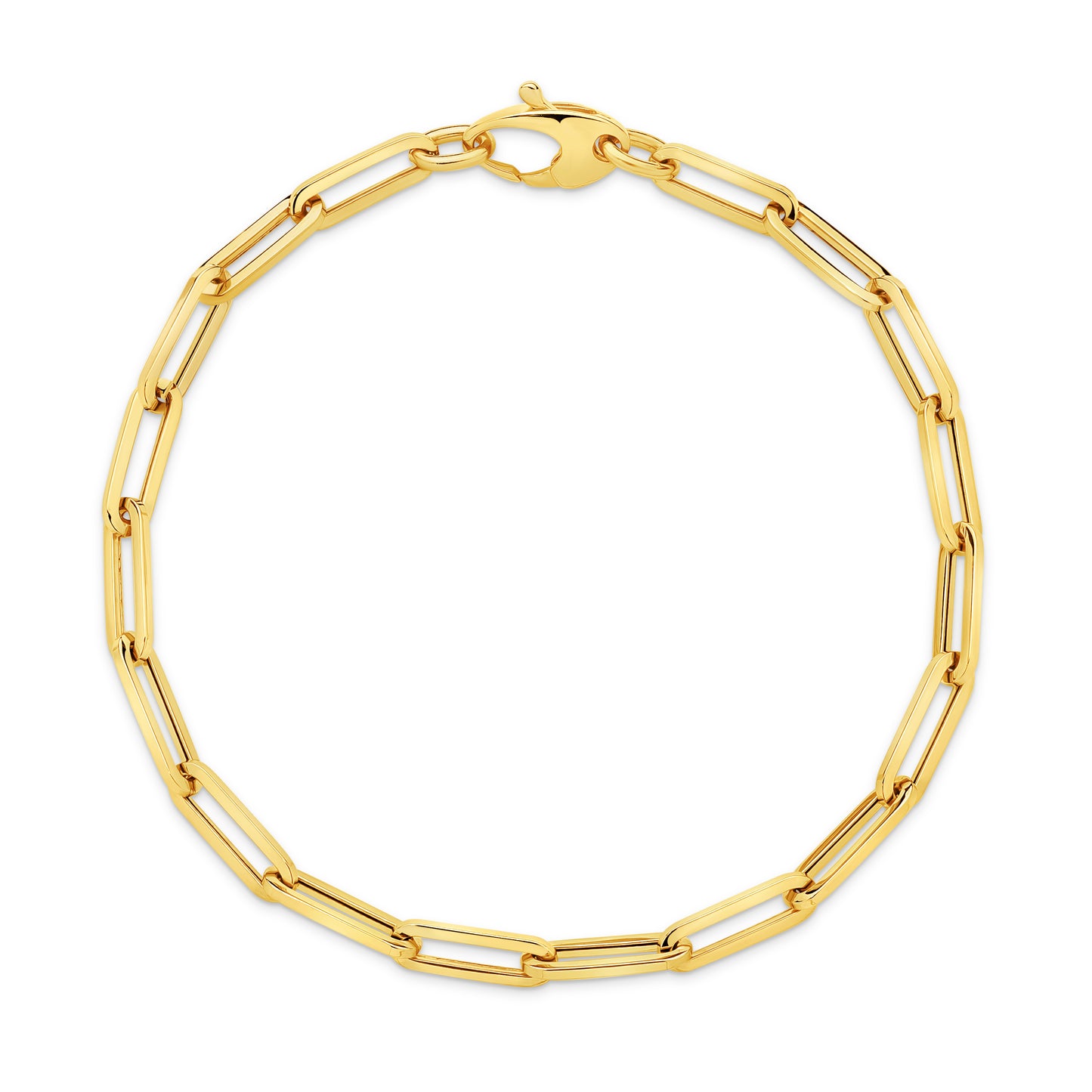 18ct Yellow Gold Paperclip Bracelet