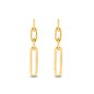 Yellow Gold Paperclip Drop Earrings