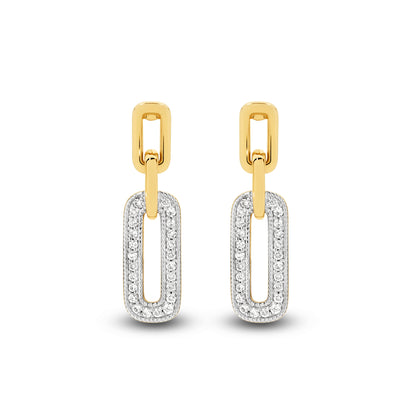 Yellow Gold and White Gold set Drop Earrings