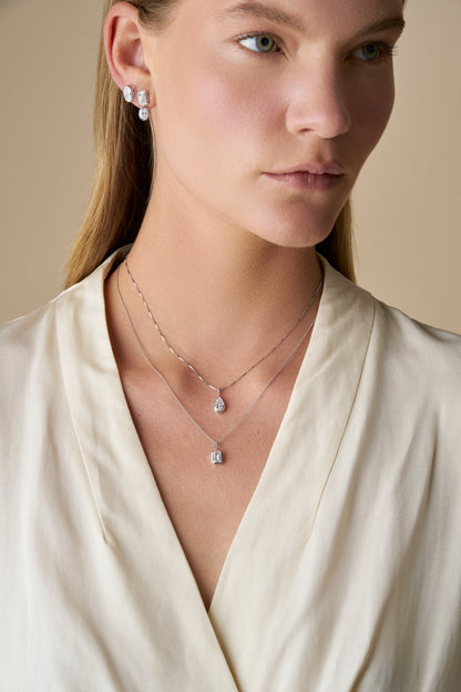 1ct LG Pear Cut Bezel Pendant