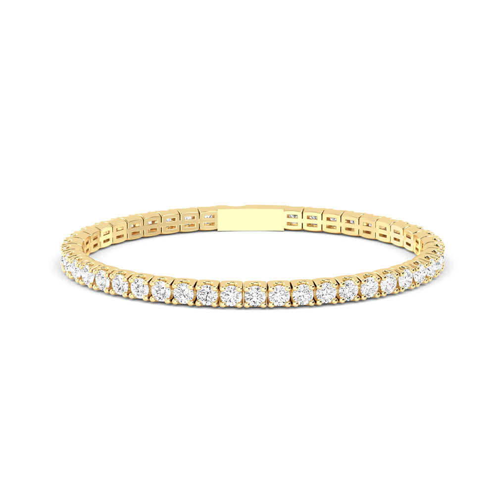 18kt Gold Lab Grown 4.93ct Round Brilliant Cut Diamond Tennis Bracelet
