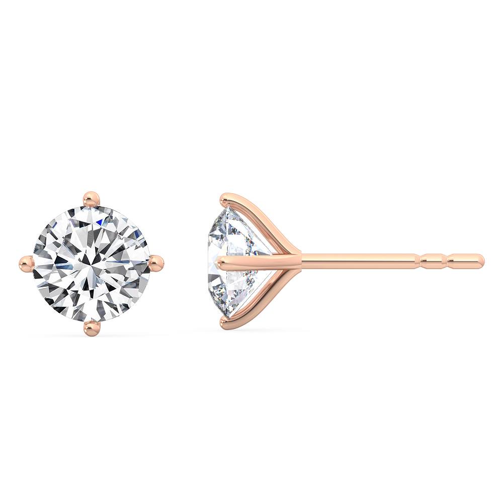 18kt Gold Lab Grown Diamond Solitaire Stud Earrings