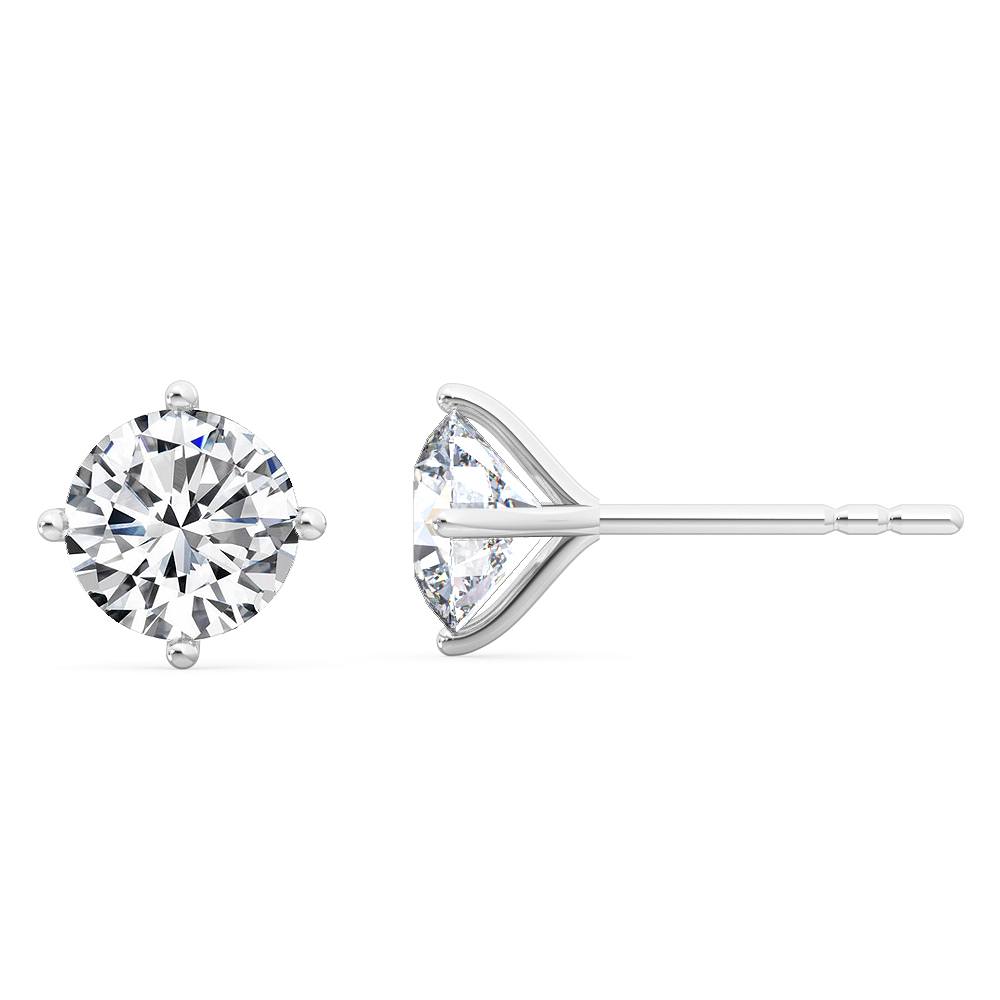 18kt Gold Lab Grown Diamond Solitaire Stud Earrings