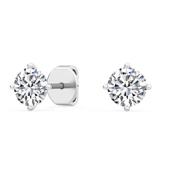 18kt Gold Lab Grown Diamond Solitaire Stud Earrings