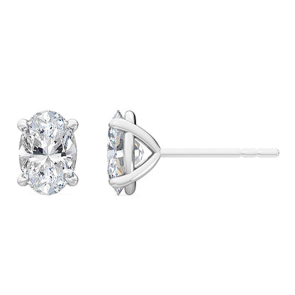 18kt Gold Oval Lab Grown Diamond Solitaire Stud Earrings