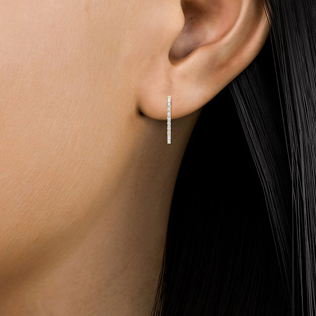 18kt Gold Oval Cut Lab Grown Diamond Hoop Earrings