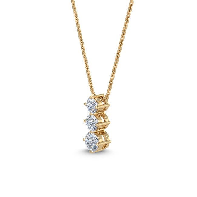 18kt Gold Lab Grown 3 Diamond Pendant