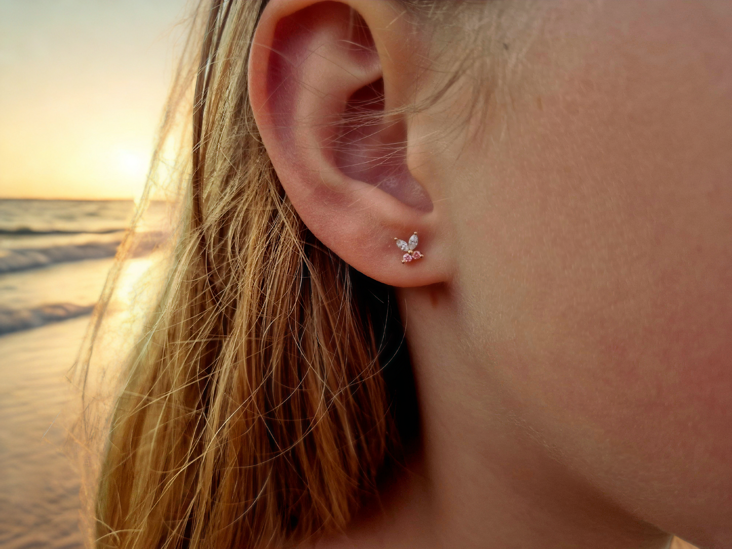 LG Butterfly Stud Earrings inc Butterfly backings