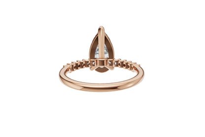 Pear Cut Diamond Engagement Ring with Shoulder Diamonds