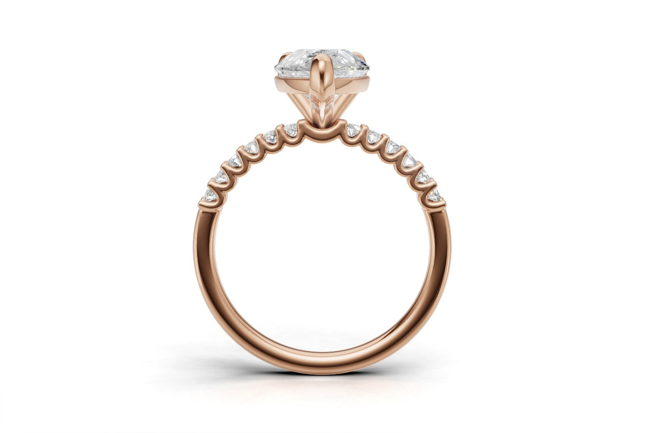 Pear Cut Diamond Engagement Ring with Shoulder Diamonds