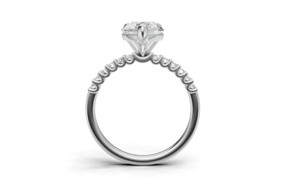 Pear Cut Diamond Engagement Ring with Shoulder Diamonds
