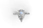 Pear Cut Diamond Engagement Ring with Shoulder Diamonds