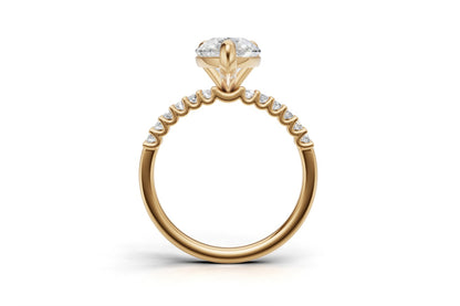 Pear Cut Diamond Engagement Ring with Shoulder Diamonds